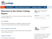Tablet Screenshot of onlinecollegereport.com